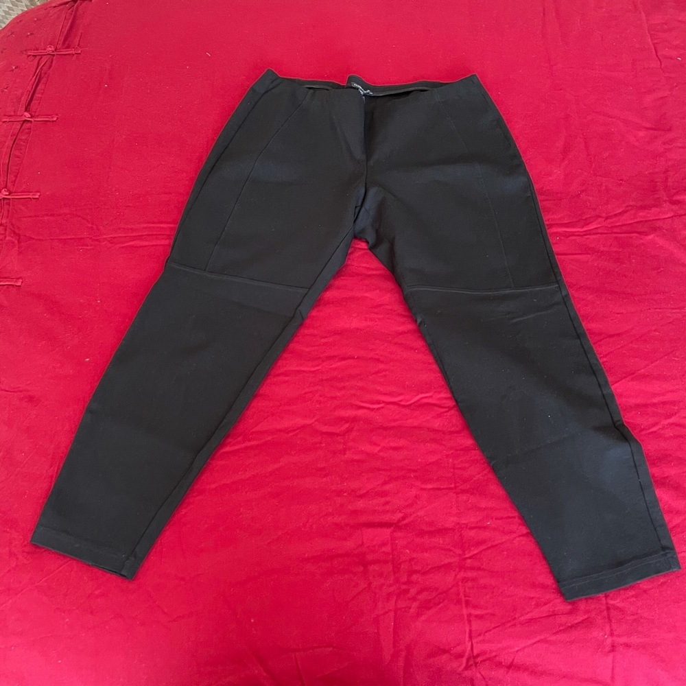 EILEEN FISHER Black Ponte Pants with Seam Detail